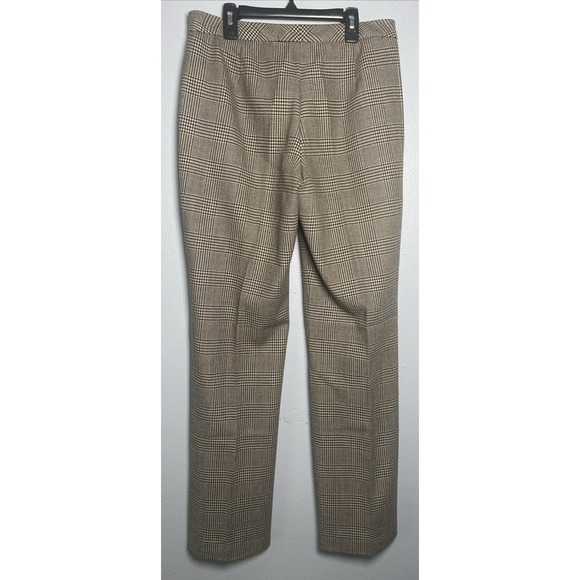BROOKS BROTHERS Wool Blend Wide leg dress pants Brown Glen Plaid Women's Size 10 - Picture 3 of 9